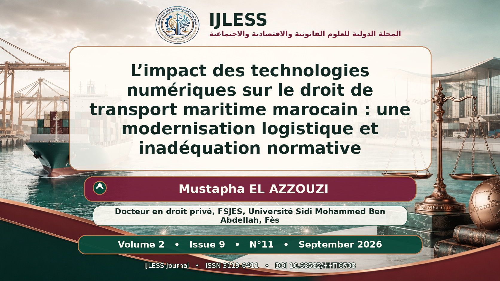 L’impact des technologies numériques sur le droit de transport maritime marocain : une modernisation logistique et inadéquation normative